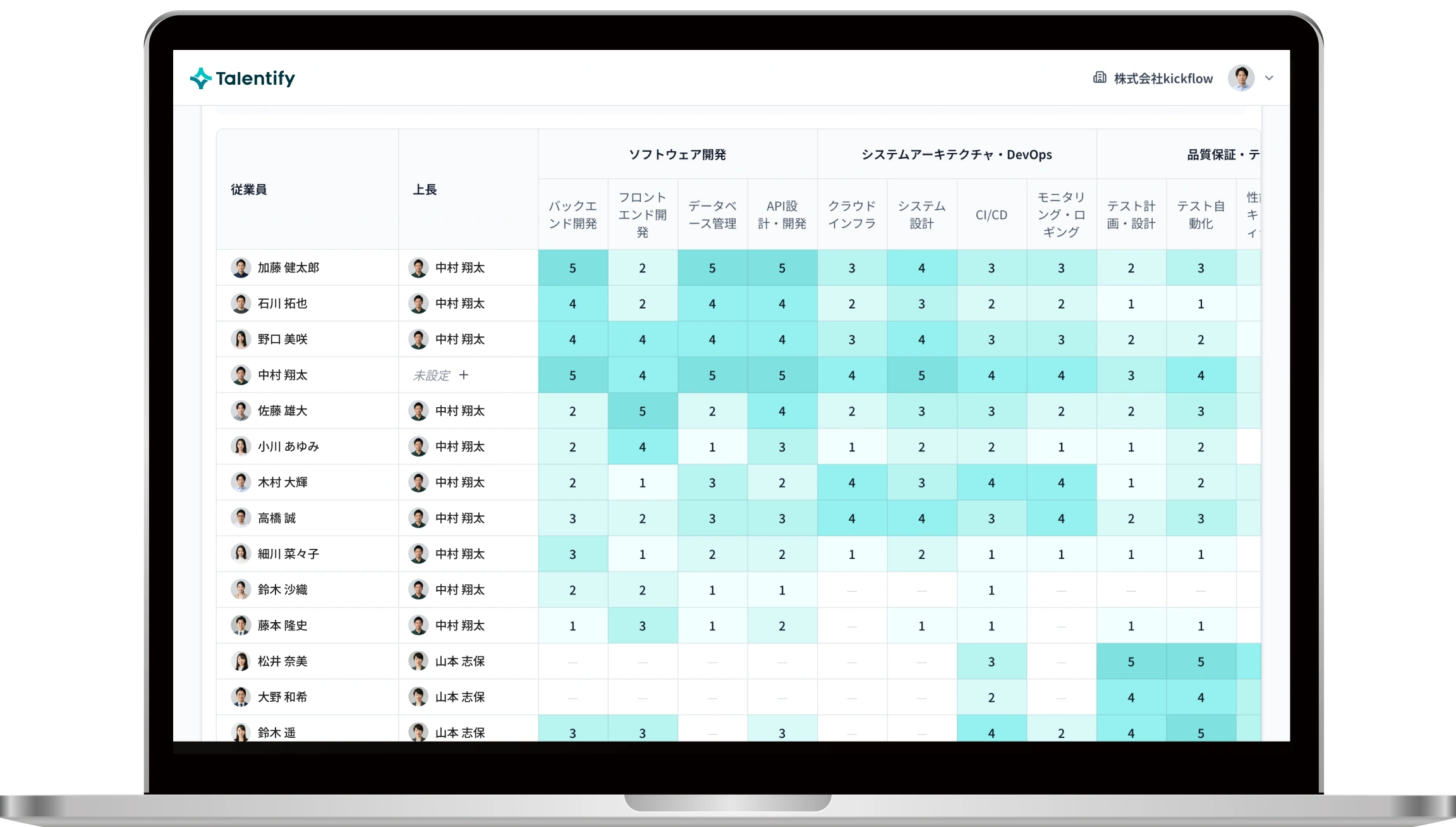 スキル管理画面イメージ